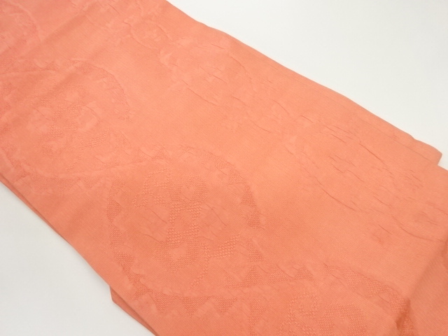 ふくれ織変わり立涌に花唐草模様織出し名古屋帯